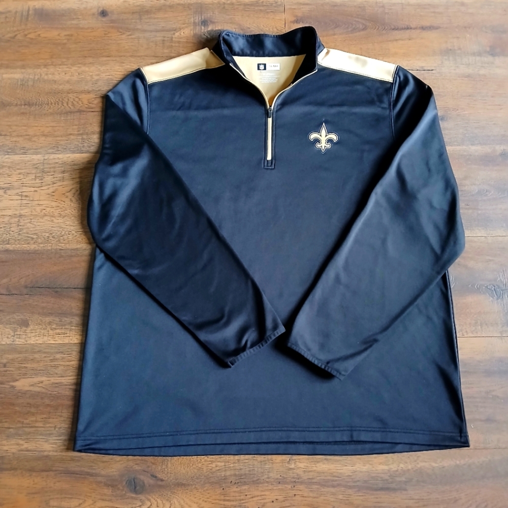 NFL Team Apparel New Orleans Saints 1/4 Zip Pullover Men's XXL Excellent